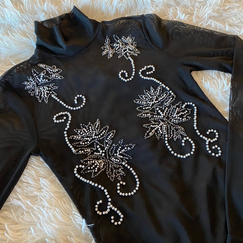 NA-KD Embellished Mesh Turtleneck